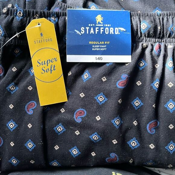 NWT Stafford regular Fit BLACK Knit Sleep Pants SIZE XL - Picture 4 of 6